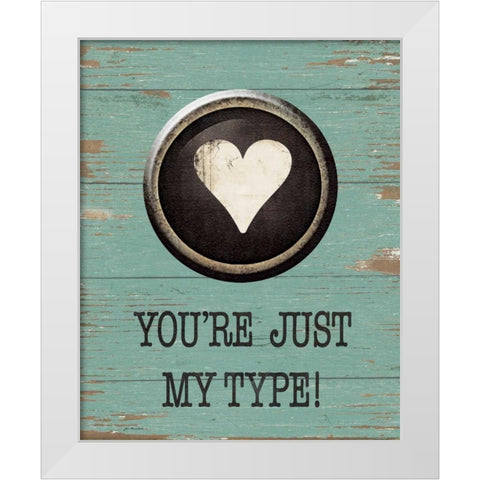 Type Key Name White Modern Wood Framed Art Print by Moulton, Jo