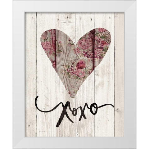 XOXO White Modern Wood Framed Art Print by Moulton, Jo