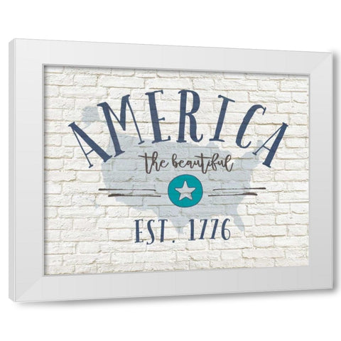 America Brick White Modern Wood Framed Art Print by Moulton, Jo