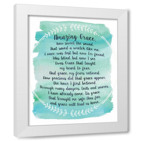 Amazing Grace White Modern Wood Framed Art Print by Moulton, Jo