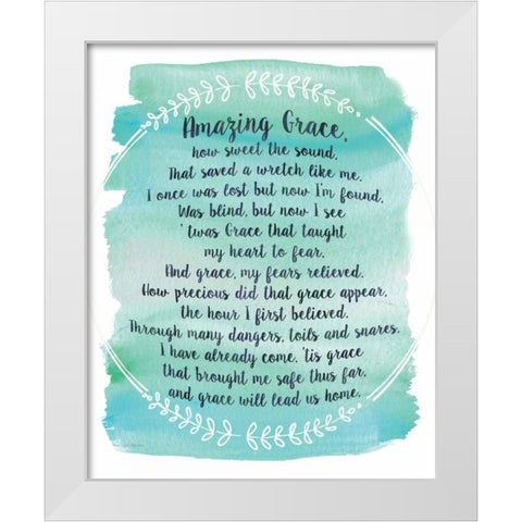 Amazing Grace White Modern Wood Framed Art Print by Moulton, Jo