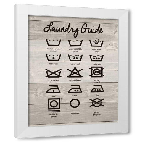 Laundry Guide White Modern Wood Framed Art Print by Moulton, Jo