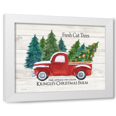 Kringles Christmas Farm White Modern Wood Framed Art Print by Moulton, Jo