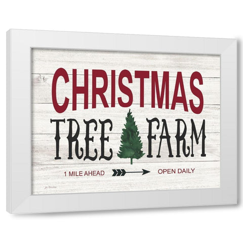 Christmas Tree Farm White Modern Wood Framed Art Print by Moulton, Jo