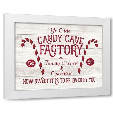 Candy Cane Factory White Modern Wood Framed Art Print by Moulton, Jo