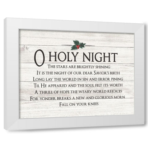 O Holy Night White Modern Wood Framed Art Print by Moulton, Jo