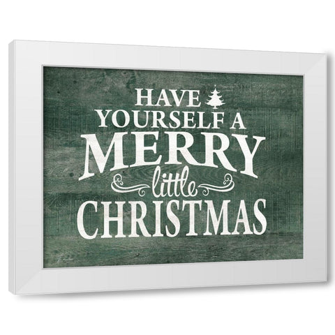 Merry Little Christmas White Modern Wood Framed Art Print by Moulton, Jo