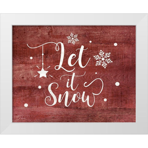 Let It Snow White Modern Wood Framed Art Print by Moulton, Jo