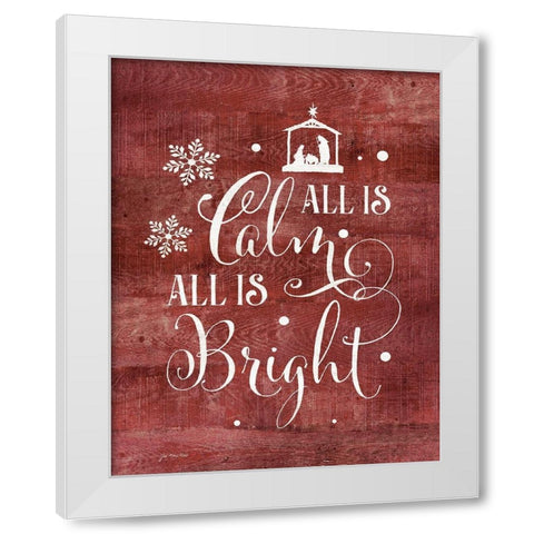 All Is Calm White Modern Wood Framed Art Print by Moulton, Jo