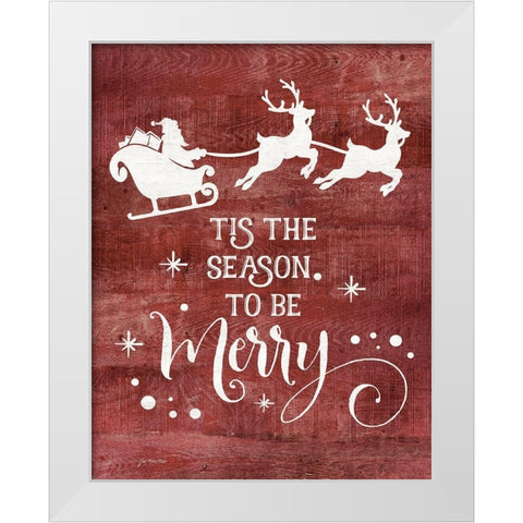 Season to be Merry White Modern Wood Framed Art Print by Moulton, Jo