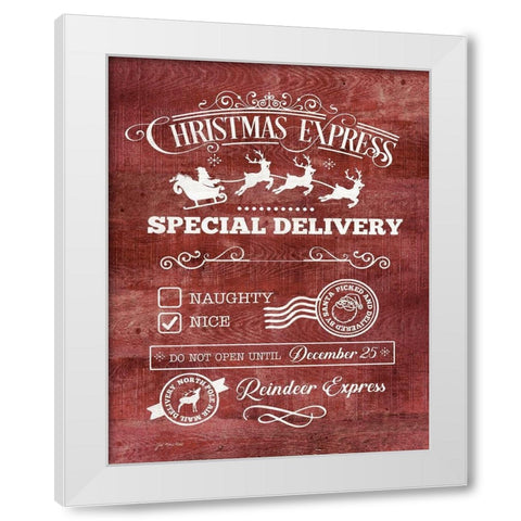 Christmas Express White Modern Wood Framed Art Print by Moulton, Jo