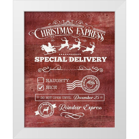 Christmas Express White Modern Wood Framed Art Print by Moulton, Jo