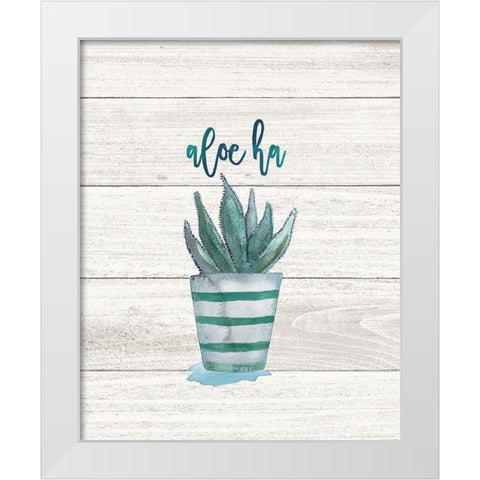 Aloe Ha White Modern Wood Framed Art Print by Moulton, Jo