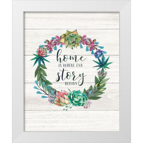 Home is Where White Modern Wood Framed Art Print by Moulton, Jo