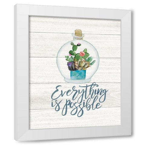 Everything is Possible White Modern Wood Framed Art Print by Moulton, Jo
