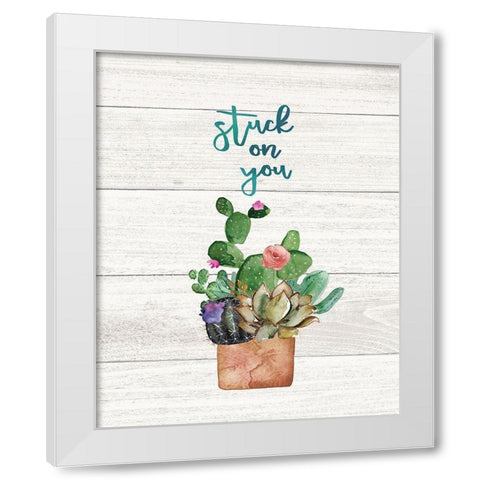 Stuck on You White Modern Wood Framed Art Print by Moulton, Jo