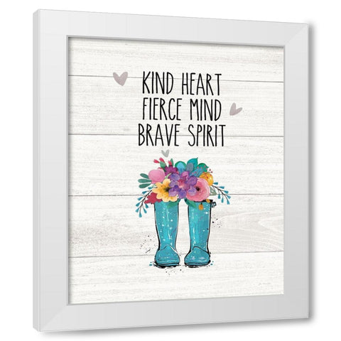 Kind Heart White Modern Wood Framed Art Print by Moulton, Jo