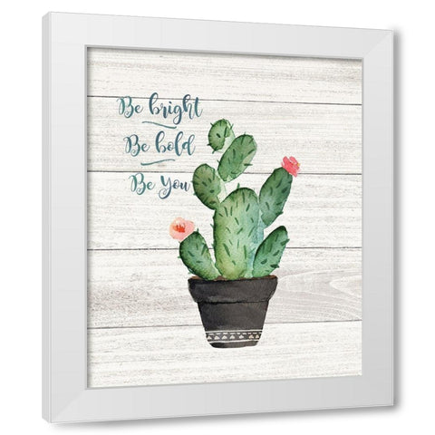 Be Bright White Modern Wood Framed Art Print by Moulton, Jo