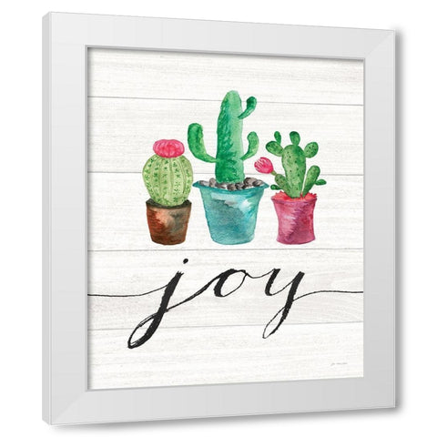 Cacti Joy White Modern Wood Framed Art Print by Moulton, Jo