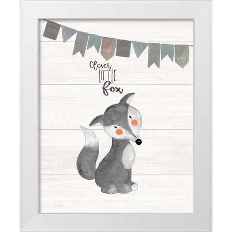 Clever Little Fox White Modern Wood Framed Art Print by Moulton, Jo