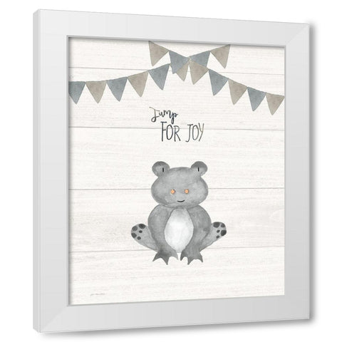 Jump for Joy White Modern Wood Framed Art Print by Moulton, Jo