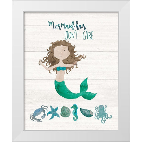 Mermaid Hair White Modern Wood Framed Art Print by Moulton, Jo