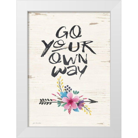 Go Your Own Way White Modern Wood Framed Art Print by Moulton, Jo