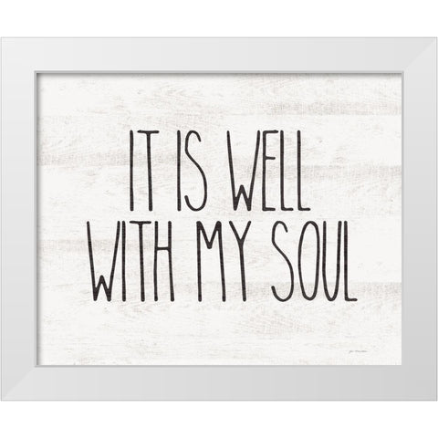 Well with My Soul White Modern Wood Framed Art Print by Moulton, Jo