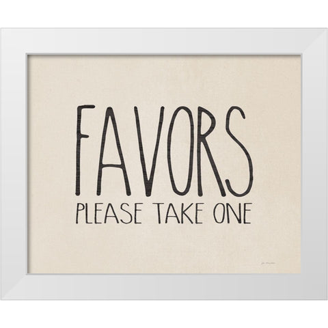 Favors White Modern Wood Framed Art Print by Moulton, Jo