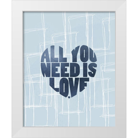 Love Heart White Modern Wood Framed Art Print by Moulton, Jo
