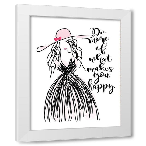 Happy White Modern Wood Framed Art Print by Moulton, Jo