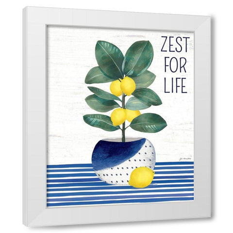 Zest for Life White Modern Wood Framed Art Print by Moulton, Jo