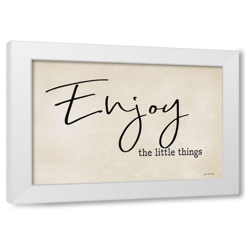 Enjoy White Modern Wood Framed Art Print by Moulton, Jo