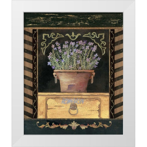 Romarin White Modern Wood Framed Art Print by Moulton, Jo