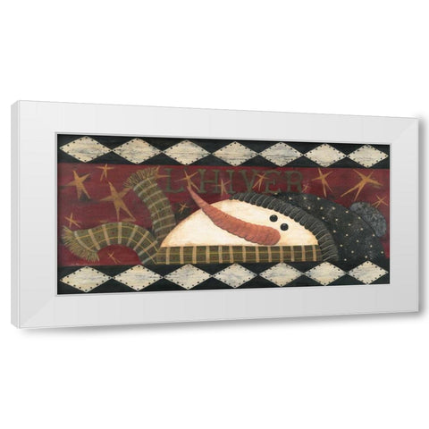 L Hiver White Modern Wood Framed Art Print by Moulton, Jo