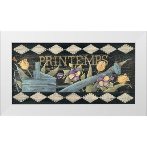 Printemps White Modern Wood Framed Art Print by Moulton, Jo
