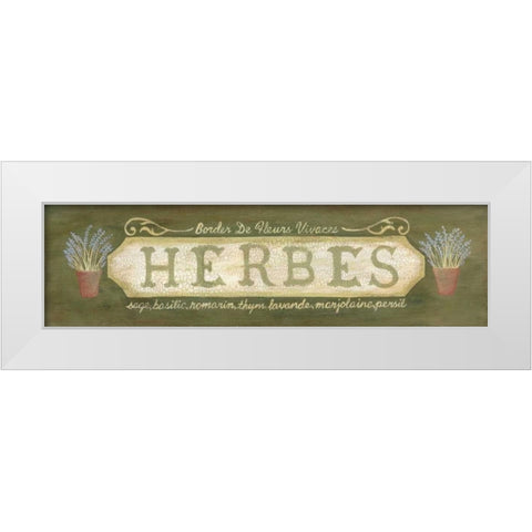 Herbs White Modern Wood Framed Art Print by Moulton, Jo
