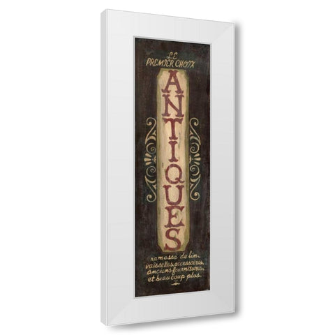 Antiques White Modern Wood Framed Art Print by Moulton, Jo