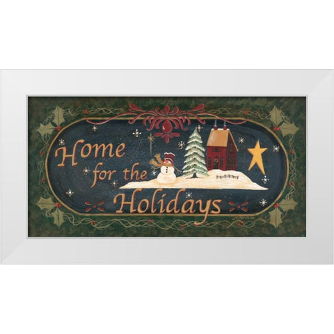 Home for Holidays White Modern Wood Framed Art Print by Moulton, Jo