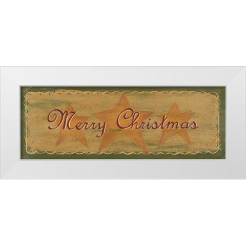 Merry Christmas White Modern Wood Framed Art Print by Moulton, Jo