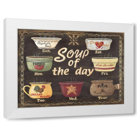 Soup of the Day White Modern Wood Framed Art Print by Moulton, Jo