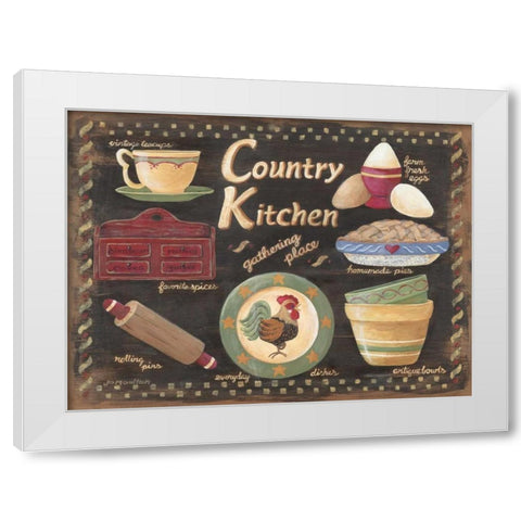 Country Kitchen White Modern Wood Framed Art Print by Moulton, Jo
