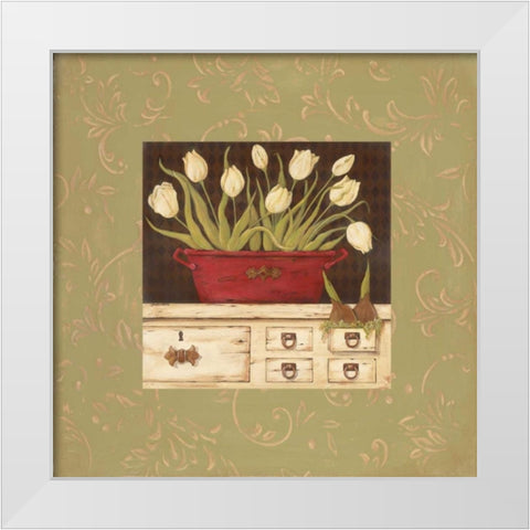The White Cupboard White Modern Wood Framed Art Print by Moulton, Jo