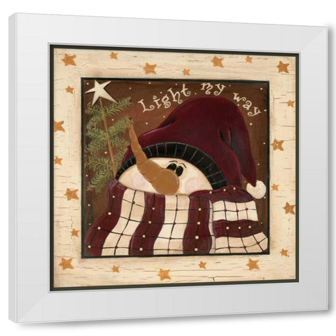 Light My Way White Modern Wood Framed Art Print by Moulton, Jo