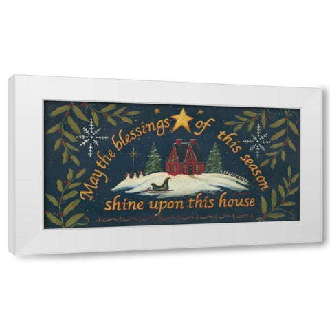 Blessings of the Season White Modern Wood Framed Art Print by Moulton, Jo