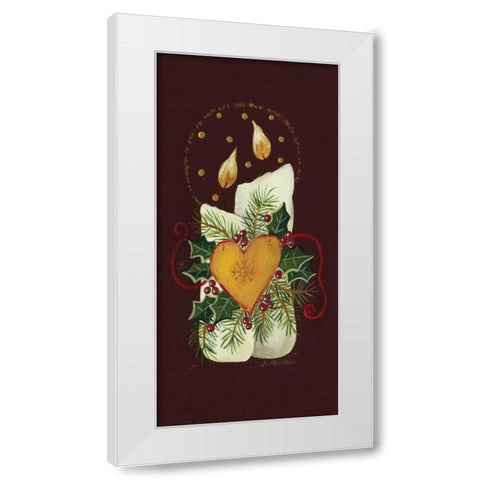Heart Candle White Modern Wood Framed Art Print by Moulton, Jo