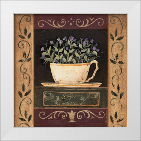 Sage White Modern Wood Framed Art Print by Moulton, Jo