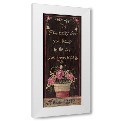 Love White Modern Wood Framed Art Print by Moulton, Jo