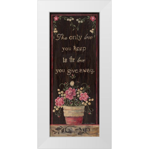 Love White Modern Wood Framed Art Print by Moulton, Jo