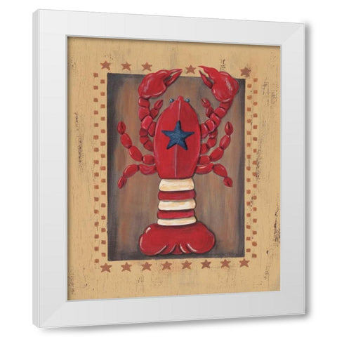 Lobster White Modern Wood Framed Art Print by Moulton, Jo